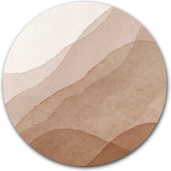 Wandcirkel Abstract Mountains - WallCatcher | Aluminium 30 cm | Rond schilderij | Muurcirkel Abstracte kunst met Bergen dibond