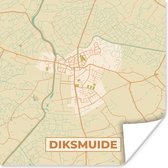 Poster Plan de la ville - Carte - België - Dixmude - Carte - 50x50 cm