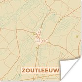 Affiche Zoutleeuw - België - Carte - Plan de la ville - Carte - 50x50 cm
