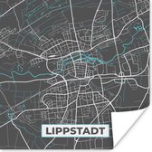 Poster Duitsland – Blauw – Lippstadt – Stadskaart – Kaart – Plattegrond - 50x50 cm
