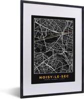 Fotolijst incl. Poster - Noisy-le-Sec - Kaart - Stadskaart - Frankrijk - Plattegrond - 30x40 cm - Posterlijst