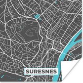 Poster Suresnes - Frankrijk - Plattegrond - Stadskaart - Kaart - 50x50 cm