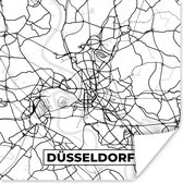 Poster Kaart - Düsseldorf - Plattegrond - Stadskaart - 75x75 cm