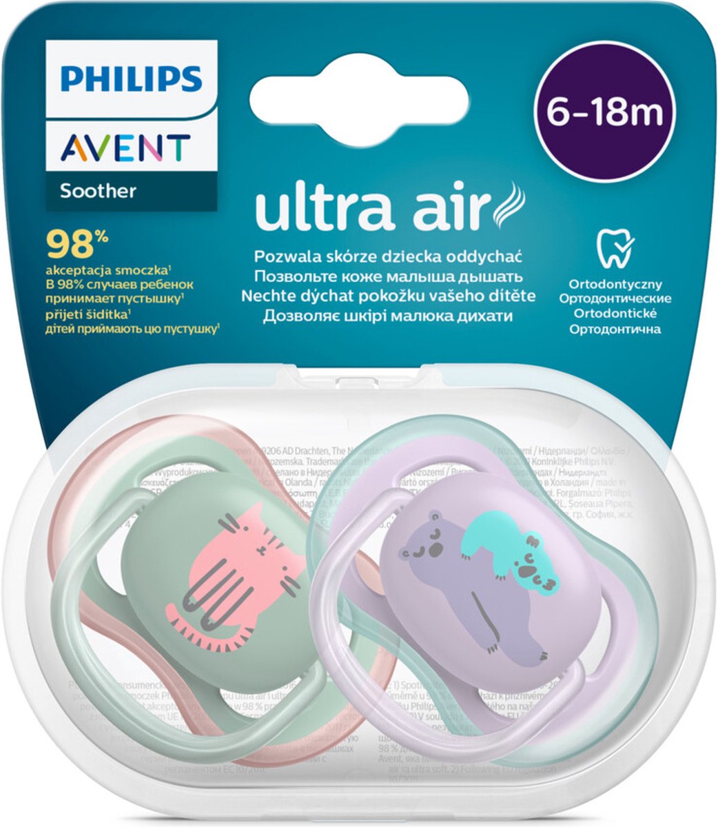 Philips Avent Ultra Air SCF085/18 - Fopspeen - 6 tot 18 maanden - 2 stuks