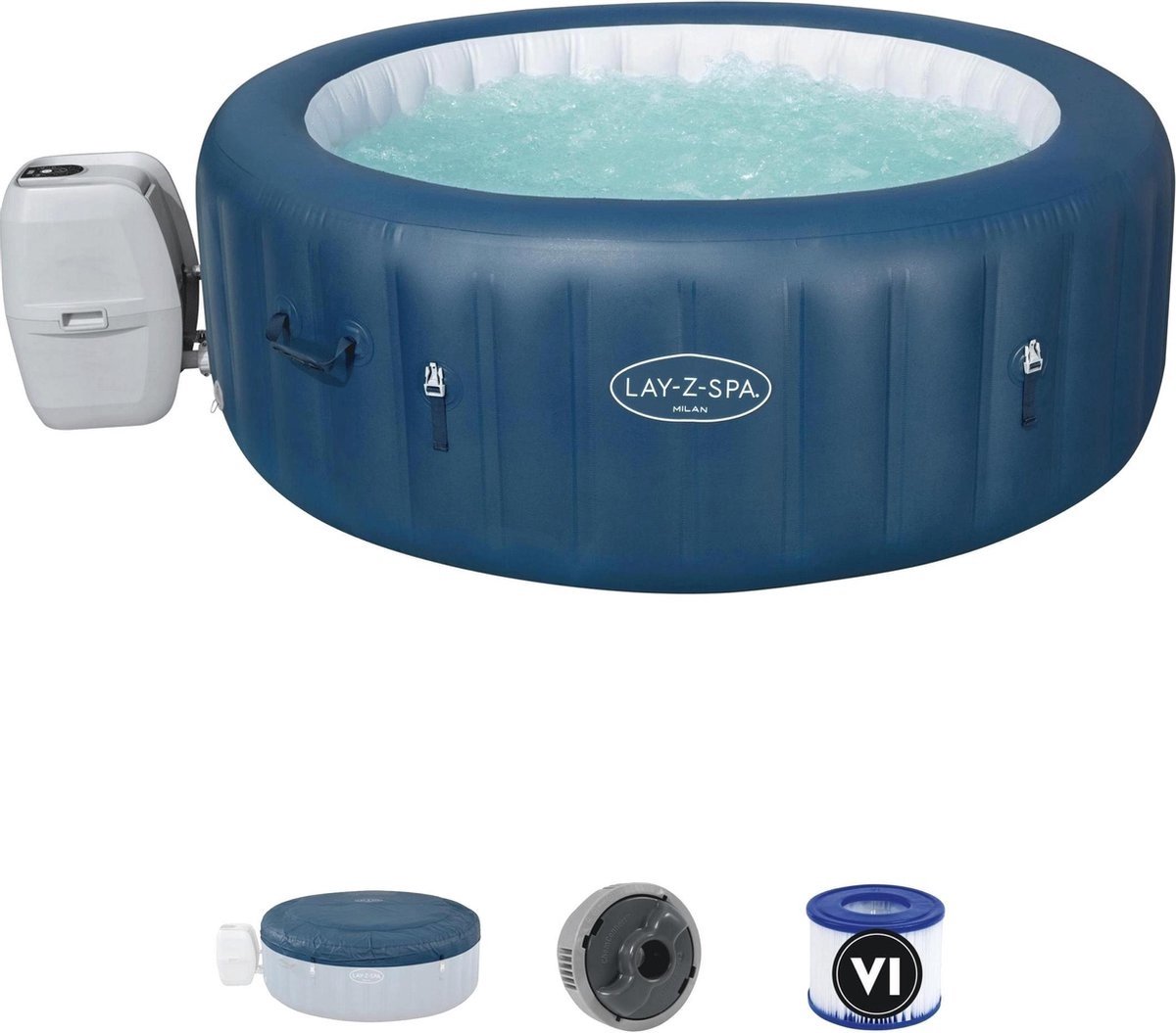 Lazy Spa Milan Jacuzzi opblaasbaar bubbelbad 4 tot 6 Personen 1