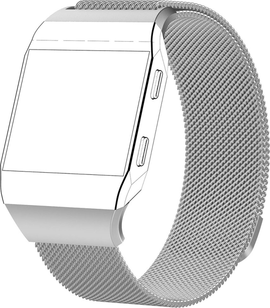 Milanees bandje - zilver, geschikt voor Fitbit Ionic - maat S/M