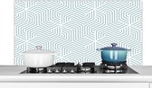 Spatscherm - Achterwand keuken - Design - Groen - Abstract - Lijn - Spatwand - 120x60 cm - Inductie beschermer