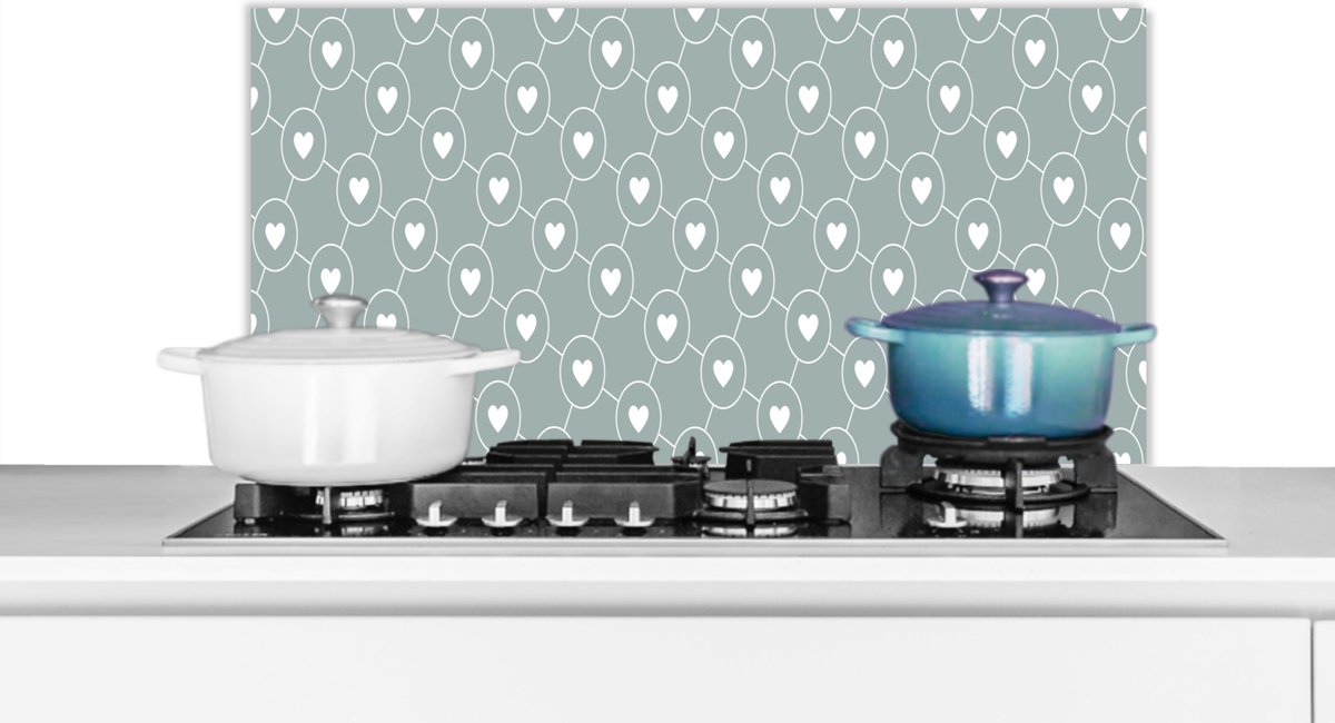 Spatscherm - Keuken - Patronen - Design - Hart - 80x40 cm - Spatwand