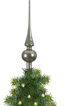 Kerstboom glazen piek groen glans 26 cm - Pieken/kerstpieken