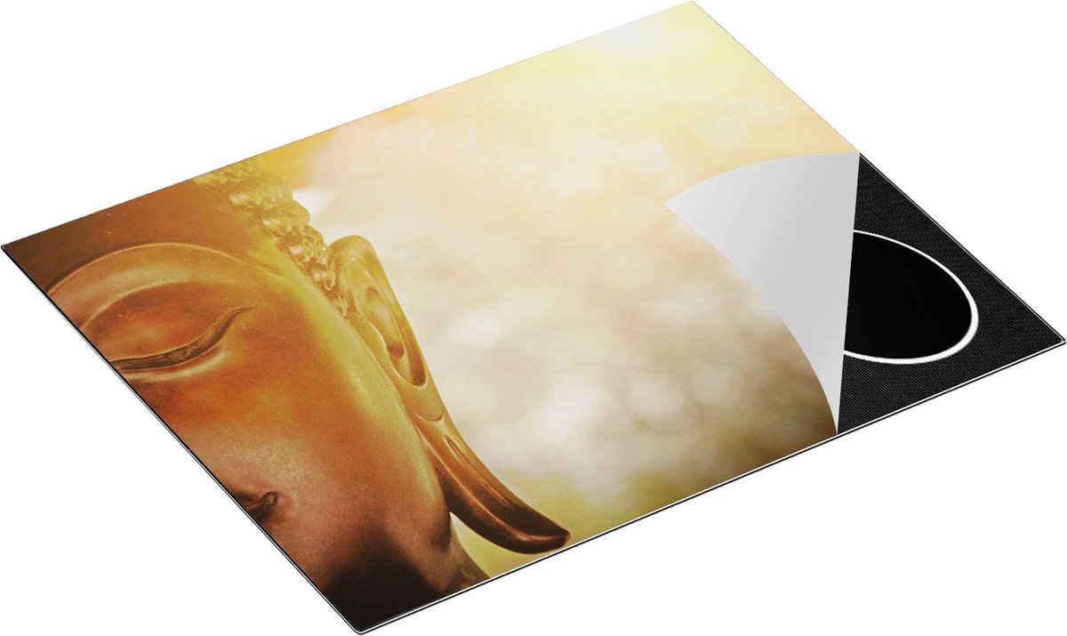 Chefcare Inductie Beschermer Boeddha Beeld met Zon - 65x50 cm - Afdekplaat Inductie - Kookplaat Beschermer - Inductie Mat