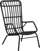 Chaise de jardin poly rotin noir