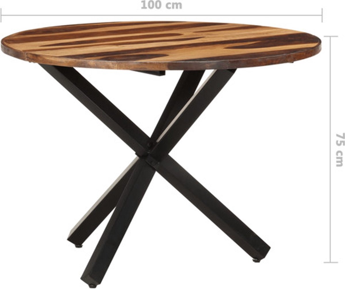 vidaXL Eettafel - 100x100x75 - cm - acaciahout - met - honingkleurige - afwerking Bruin