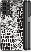 Smartphone Hoesje Geschikt voor Samsung Galaxy A13 4G Beschermhoesje met Zwarte rand Slangenprint