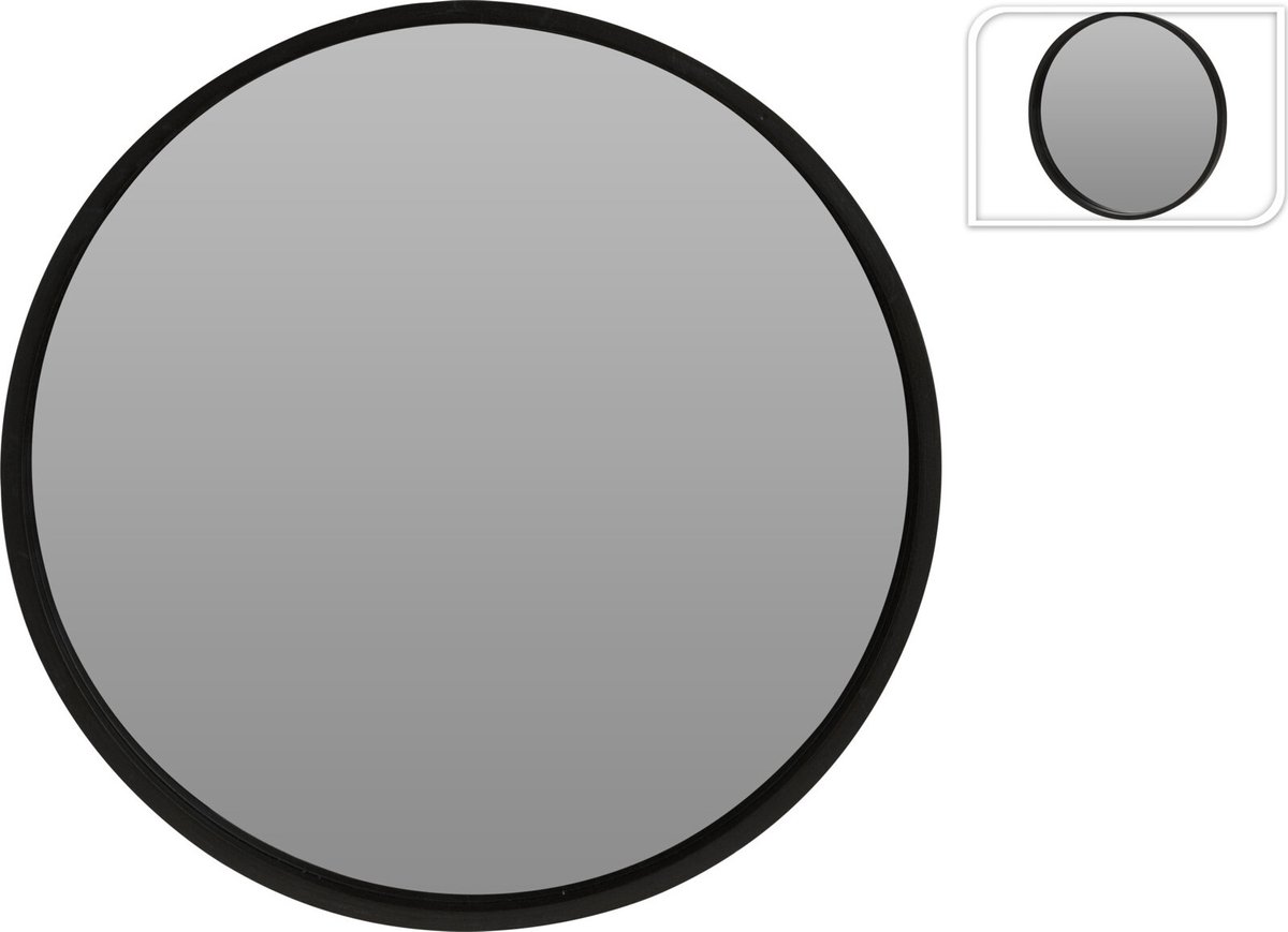 Spreek luid Makkelijker maken zwaartekracht Wandspiegel - rond - zwart - hout - 30 cm - spiegel | bol.com
