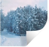 Muurstickers - Sticker Folie - Bos - Sneeuw - Winter - 50x50 cm - Plakfolie - Muurstickers Kinderkamer - Zelfklevend Behang - Zelfklevend behangpapier - Stickerfolie