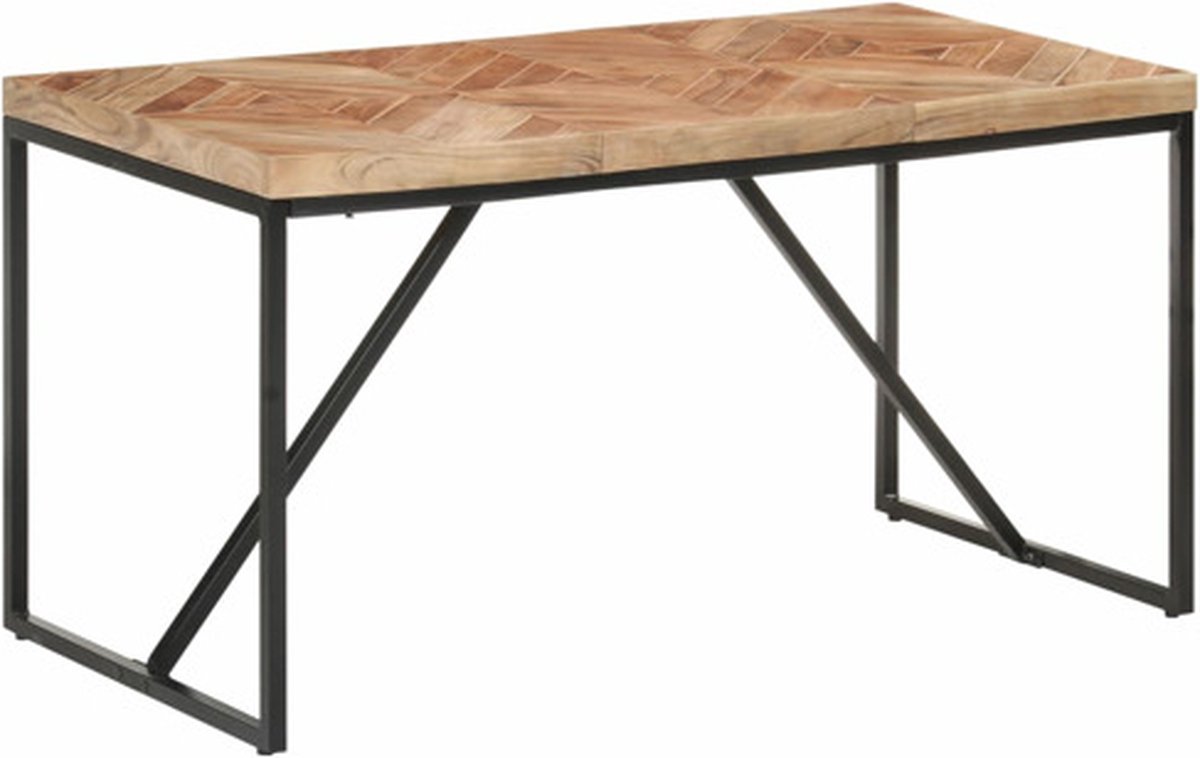 vidaXL - Eettafel - 140x70x76 - cm - massief - acaciahout - en - mangohout