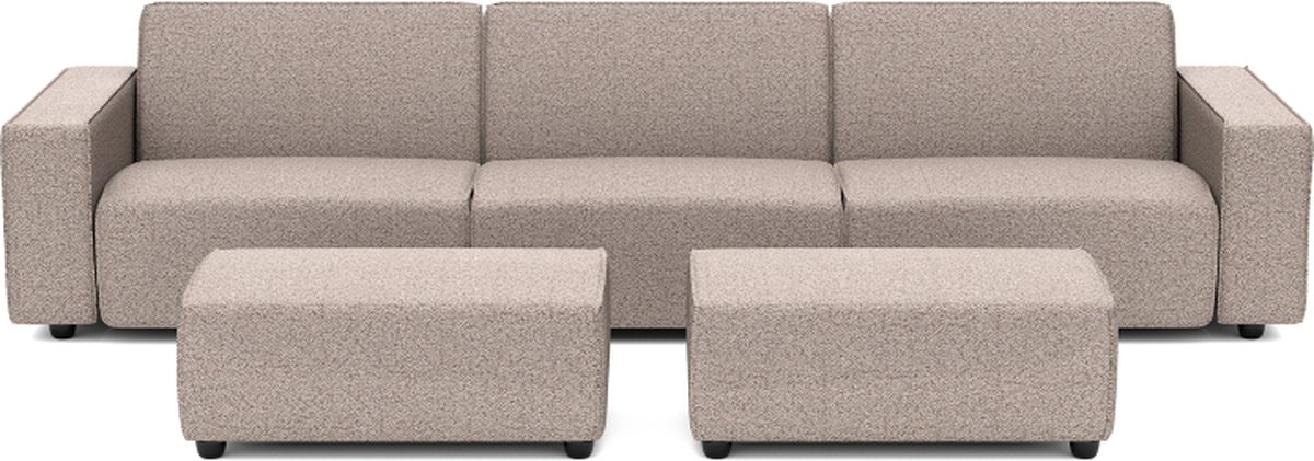 Icon deluxe loungeset 6-zits + 2 hockers small Light Taupe