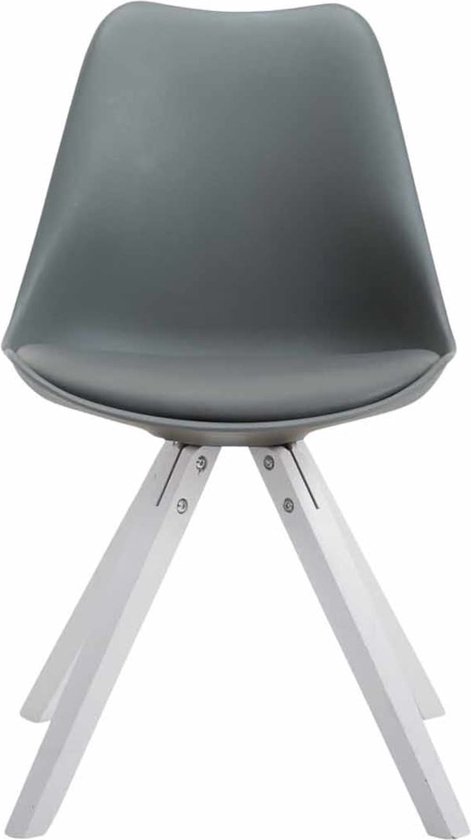 CLP Toulouse Set de 4 chaises - Carré - Simili cuir gris blanc