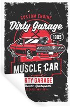 Stickers muraux - Sticker Foil - Mancave - Voiture - Rouge - Vintage - 40x60 cm - Film Adhésif - Stickers muraux Chambre Enfant - Papier Peint Auto Adhésif