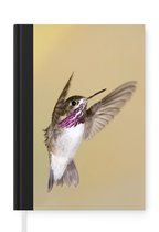 Notitieboek - Schrijfboek - Kolibrie - Vogel - Paars - Notitieboekje klein - A5 formaat - Schrijfblok