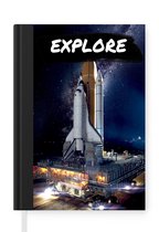 Notitieboek - Schrijfboek - Quotes - Raket - 'Explore' - Spreuken - Jongens - Kids - Kinderen - Jongen - Notitieboekje klein - A5 formaat - Schrijfblok