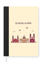 Notitieboek - Schrijfboek - Mexico - Skyline - Guadalajara - Notitieboekje klein - A5 formaat - Schrijfblok