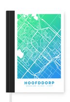 Carnet - Cahier d'écriture - Plan de la ville - Hoofddorp - Blauw - Carnet - Taille A5 - Bloc-notes - Carte