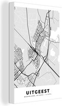 Tableau sur Toile Uitgeest - Carte - Plan de Ville - Plan - 80x120 cm - Décoration murale