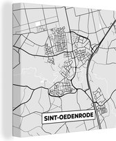 Peinture sur toile Sint-Oedenrode - Carte - Carte - Plan de la ville - 50x50 cm - Décoration murale
