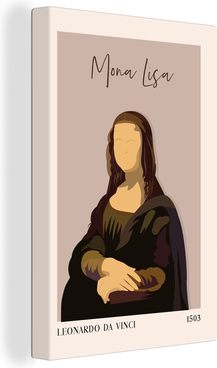 Impression D'art Sur Toile - Mona Lisa (103-4) - Multicolore - 44,5 X 55,5 Cm