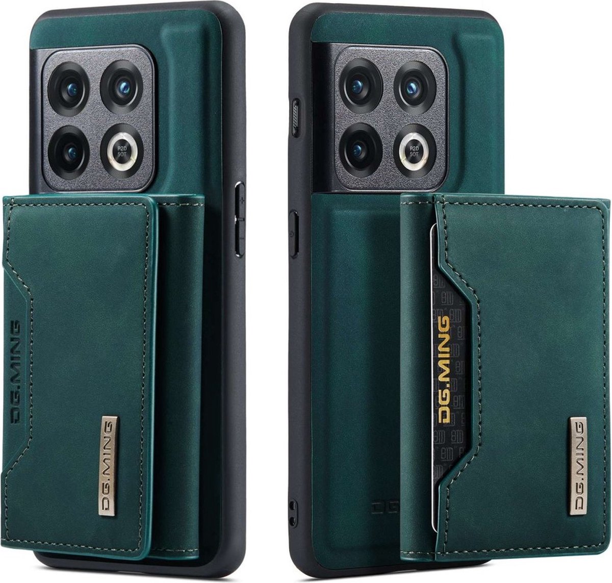 DG Ming - OnePlus 10 Pro hoesje - 2 in 1 Magnetisch Portemonnee case - Groen