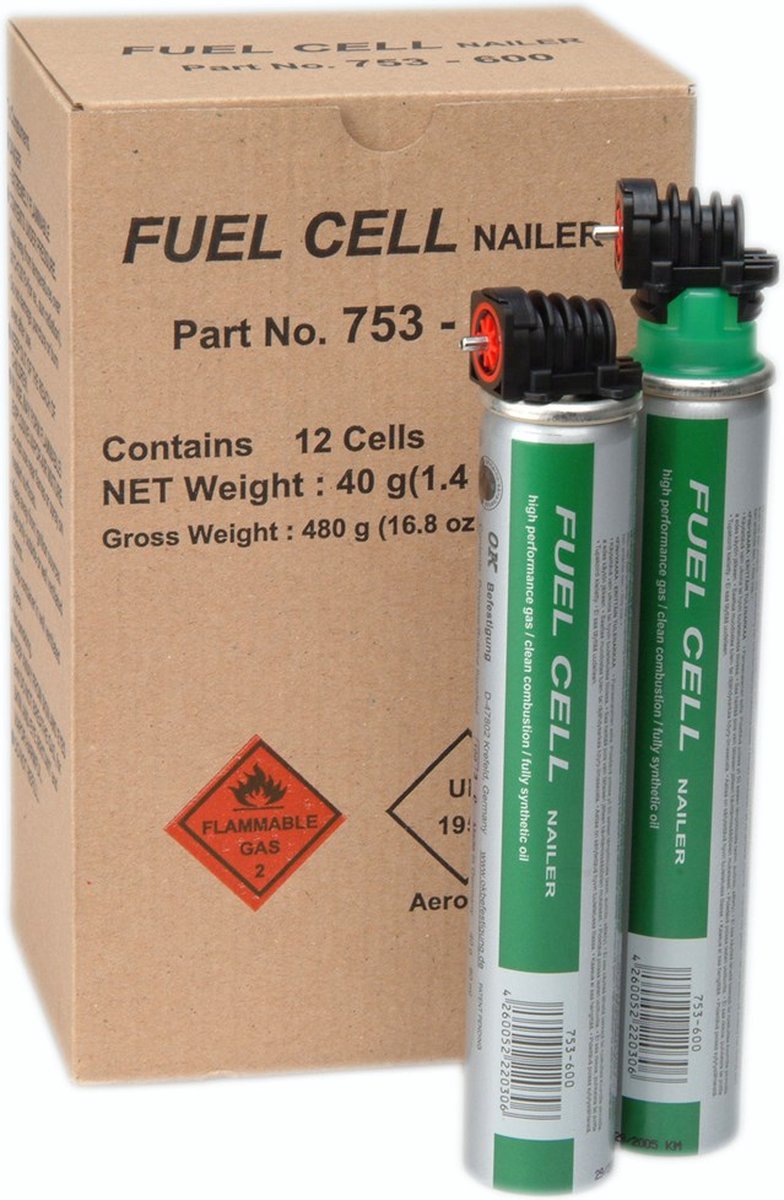 Hitachi 753600 Gaspatroon voor spijkerapparaat NR90GC/GR - 80ml (2st)