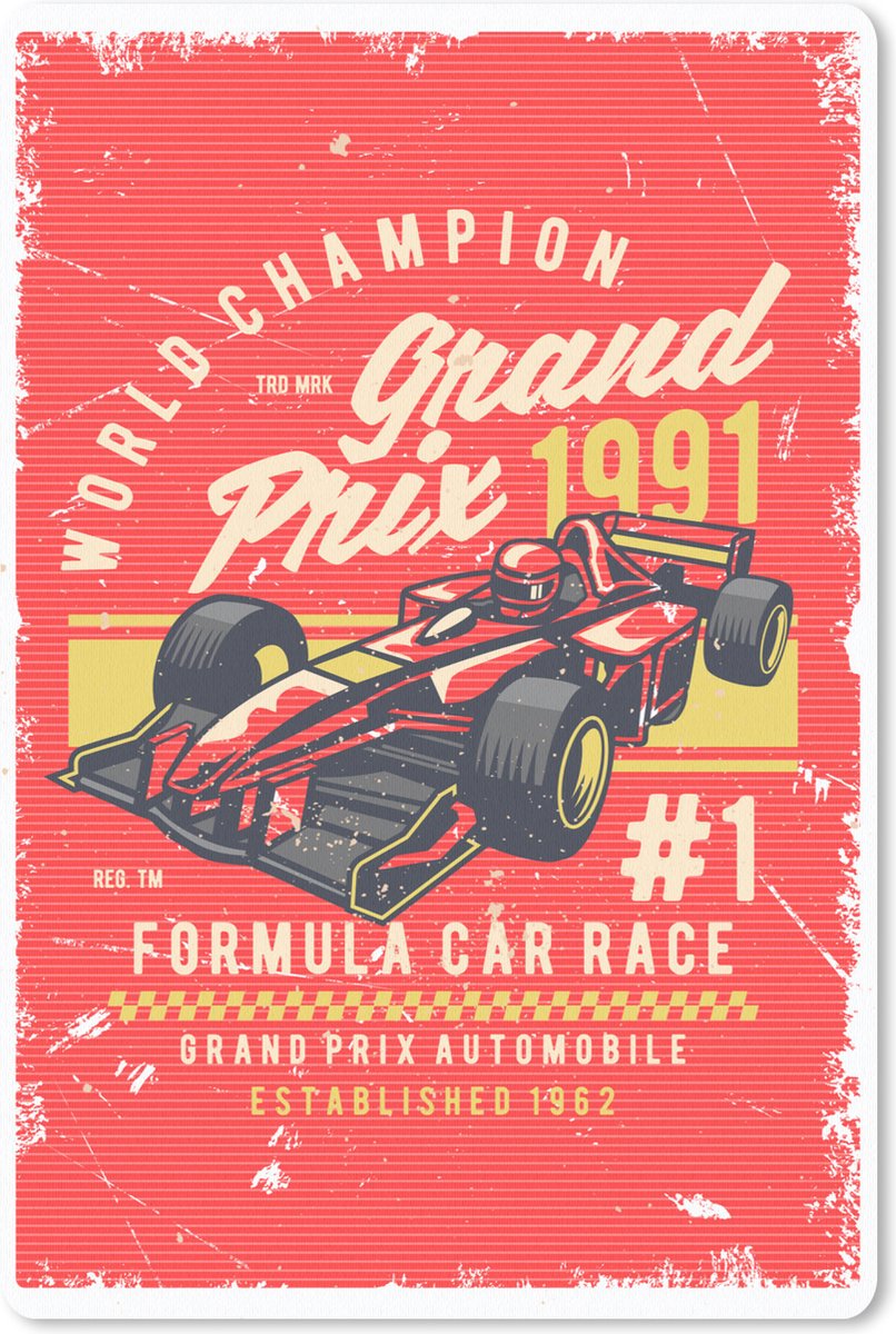 Muismat 18x27 cm - Mousepad Mancave - Formule 1 - Raceauto - Retro - Muismatten