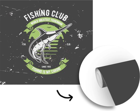 Papier peint - Papiers Papier peint photo Poissons - Rétro - Dessin - Citation - Largeur 350 cm x Hauteur 350 cm