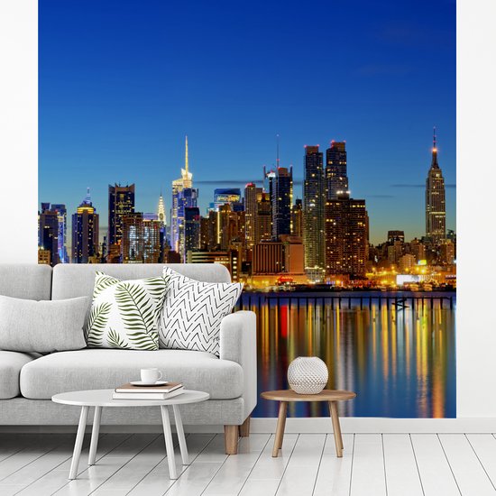 Papier peint - Papier peint photo peint Skyline is New York at night - Largeur 350 cm x Hauteur 350 cm