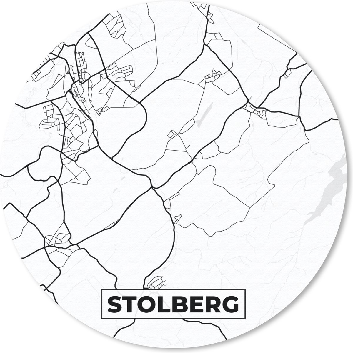 Muismat rond 50x50 cm - Mousepad Plattegrond - Stolberg - Kaart - Stadskaart - Ronde muismatten - Stadskaart