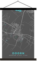 Porte-affiche avec affiche - Affiche scolaire - Carte - Carte - Épine - Plan de la ville - 40x60 cm - Lattes noires