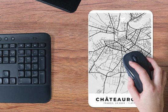 Muismat 18x27 cm - Mousepad Kaart - Frankrijk - Stadskaart - Plattegrond - Châteauroux - Muismatten - Stadskaart