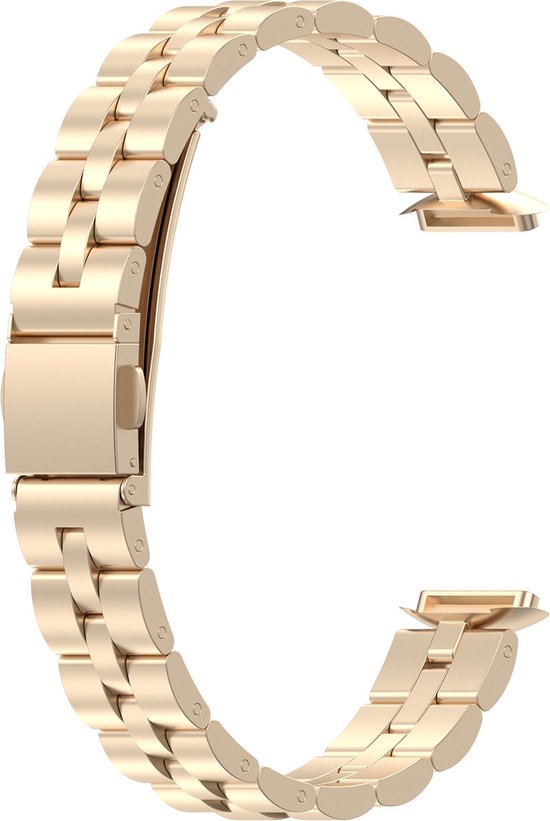 Bracelet de Luxe Fitbit - Bracelet à maillons en acier - Or - By Qubix |  bol.com