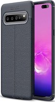 Mobigear Hoesje geschikt voor Samsung Galaxy S10 5G Telefoonhoesje Flexibel TPU | Mobigear Luxury Backcover | Galaxy S10 5G Case | Back Cover - Blauw