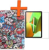 Hoes Geschikt voor Lenovo Tab M10 Plus 3rd Gen Hoes Tri-fold Tablet Hoesje Case Met Screenprotector - Hoesje Geschikt voor Lenovo Tab M10 Plus (3e Gen) Hoesje Hardcover Bookcase - Graffity