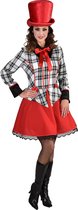 Magic Design Clownsjurk Geruit Dames Polyester Rood Maat M