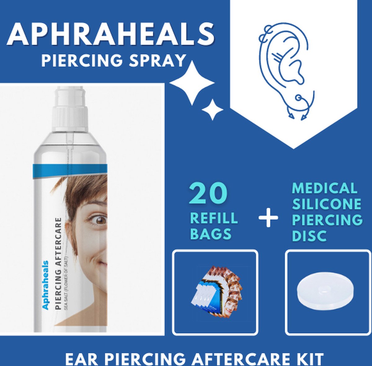 Aphraheals - Piercing Nazorg Spray - Oor Verzorgingsset