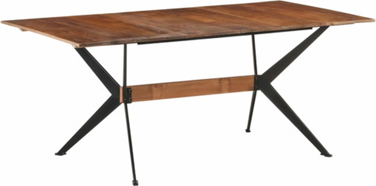 vidaXL Eettafel - 180x90x76 - cm - massief - mangohout donkerbruin