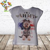 T-shirt Army dog 6 -s&C-110/116-t-shirts meisjes