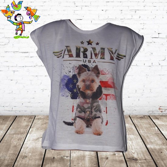 T-shirt Army dog 6 - s&C-110/116 - t-shirts filles