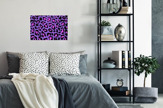 Affiche Panthère - Violet - Rose - Néon - 30x20 cm