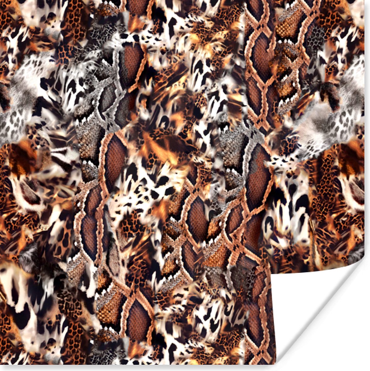 Poster Dierenprint - Tijger - Dieren - 75x75 cm