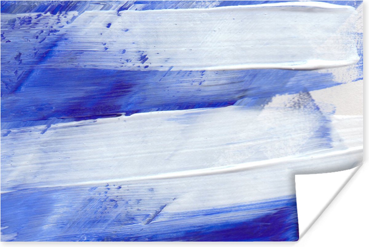Poster Verf - Design - Blauw - 120x80 cm