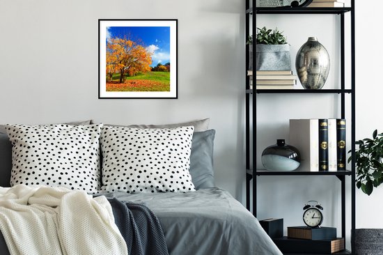 Cadre photo avec affiche - Arbre - Feuilles - Automne - Saisons - 40x40 cm - Cadre pour affiche